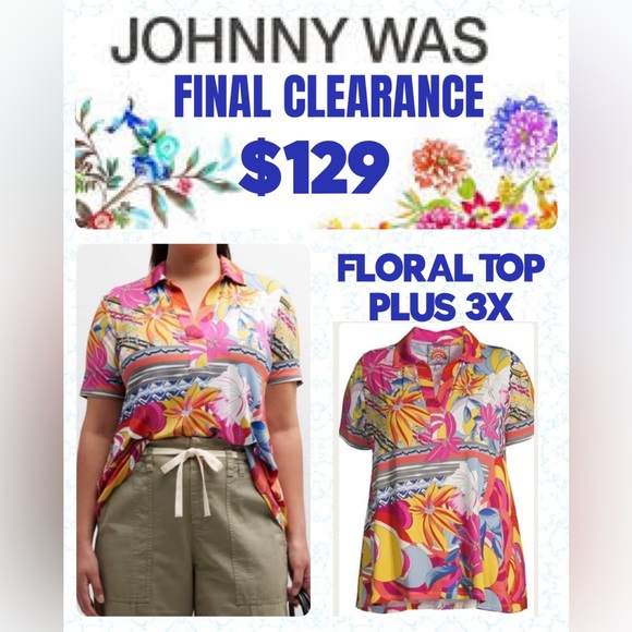 🆕 JOHNNY WAS TOP PLUS 3X Collections on 🆑 At Awesome Prices To Buy Now & Save - Picture 1 of 4